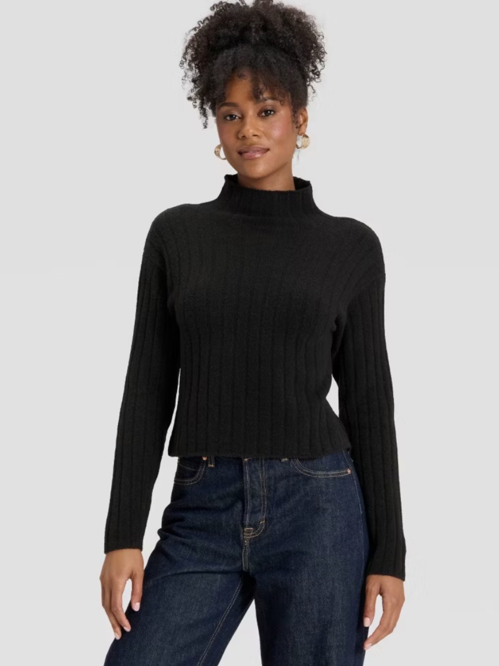 NWOT - Women Ribbed Mock Turtleneck Pullover Sweater